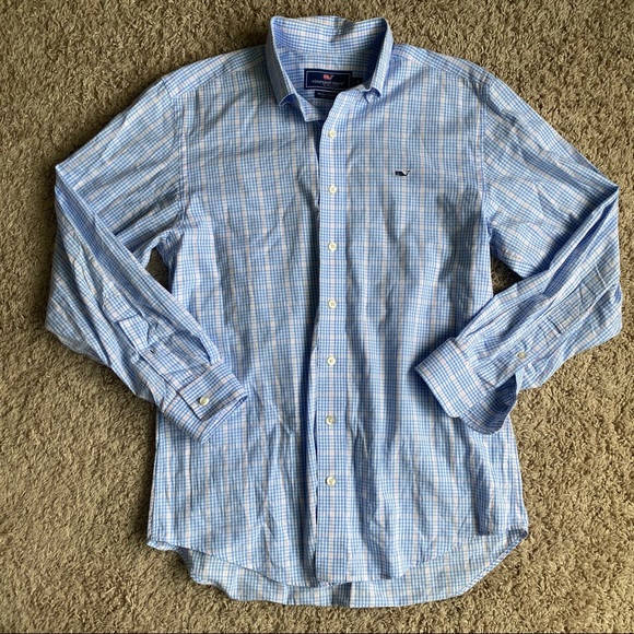 Vineyard Vines Men’s Small Button Down blue pink - Picture 3 of 9
